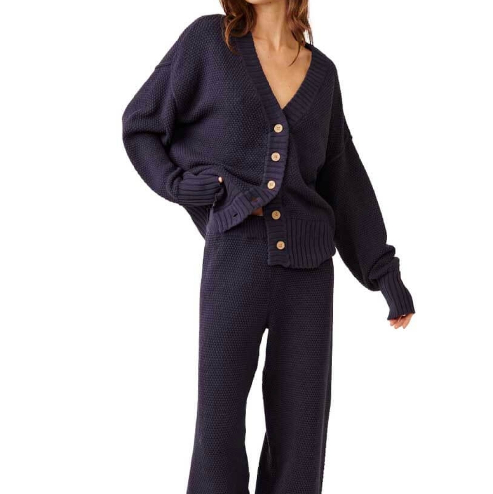 Free People Hailee Cardi Peacoat blue NWT size xs